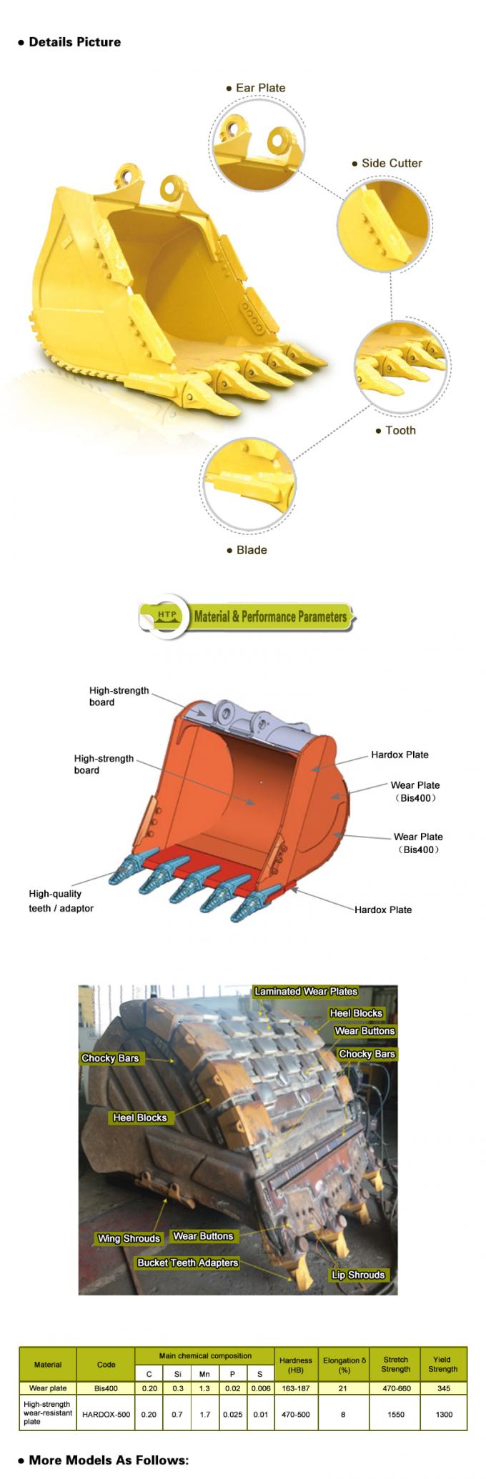Resistencia de desgaste de Heavy Duty Bucket del excavador de Q355B PC312 3