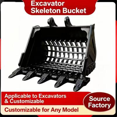 Custom Excavator Skeleton Bucket 6-10ton Excavator 0.4m³ PC60 PC100 CAT70 for Digger Rock Screening Work