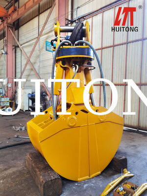 Suministro de fábrica Cubo Cuchara Excavadora Hidráulica Giratoria HUITONG Alta Calidad Material Q355B 11-16Ton 0.6-0.8m para Re-manipulación de Materiales/Excavación de Cimentaciones/Carga y Descarga de Bodegas de Barcos