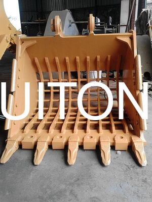 Excavadora Cubo de esqueleto para PC60/CAT306 0,4 cbm para clasificación de grava / clasificación y selección de materiales / separación de rocas del suelo superior