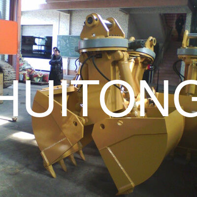 Suministro de fábrica Cubo Cuchara Excavadora Hidráulica Giratoria HUITONG Alta Calidad Material Q355B 11-16Ton 0.6-0.8m para Re-manipulación de Materiales/Excavación de Cimentaciones/Carga y Descarga de Bodegas de Barcos