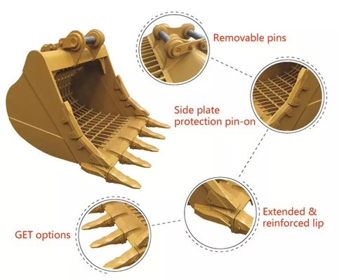 Capacidad de acero estructural adaptable de Skeleton Bucket 1.5m3 del excavador