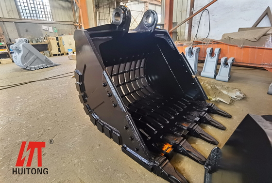 Excavadora amarilla cubo esqueleto Hardox450 Tipo de trabajo pesado para el acolchado y la limpieza