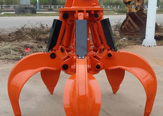 Accesorios de la maquinaria de construcción de Orange Peel Grab del excavador para 10-90 Ton Digger