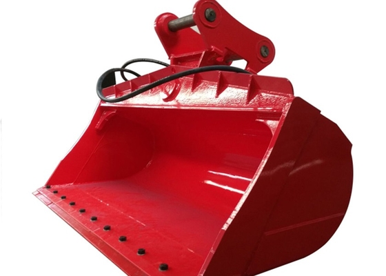 Cubo de excavación inclinable rojo de trabajo pesado para excavaciones exigentes