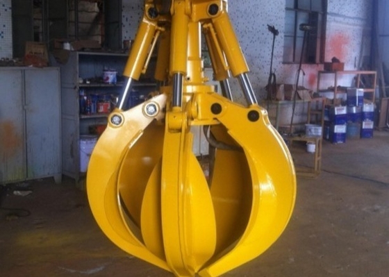 El acero de alta resistencia y un sistema hydráulico del excavador sofisticado se utilizan en la construcción de 	Gancho agarrador de la cáscara de naranja.