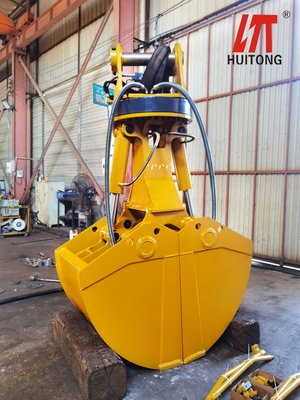 HUITONG Calidad alta Clamp Shell cubo giratorio hidráulico Clamshell cubo para excavadora 5 10 20 30 45 toneladas