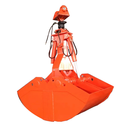 Excavadora de trabajo pesado Clamshell Bucket Hardox450/500/550 Fortaleza 0,4-6 metros cúbicos Amarillo / personalizado