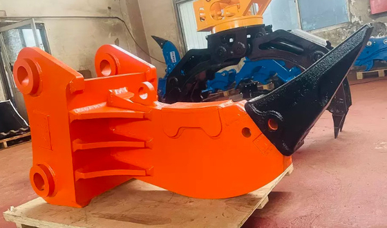 Solución de extracción de troncos de excavadora de fuerza amarilla